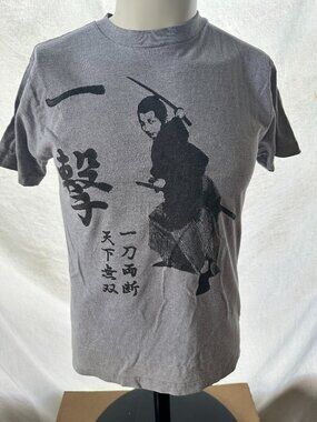 Japan Samurai Bushido Katana Men's Gray T Shirt Size Small